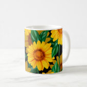 Sonnenblumen nahtlos Muster. Hintergrund mit gelb Kaffeetasse (VorderseiteRechts)