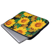 Sonnenblumen nahtlos Muster. Hintergrund mit gelb Laptopschutzhülle (Vorne Knopf)