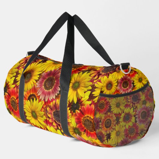 Sonnenblumen Nahtloses Muster Duffle Bag (Rechte Ecke)