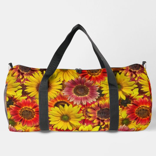 Sonnenblumen Nahtloses Muster Duffle Bag (Rückseite)