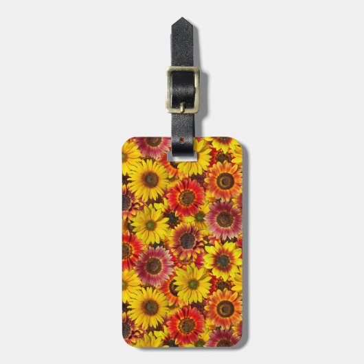 Sonnenblumen Nahtloses Muster Gepäckanhänger (Vorderseite vertikal)