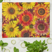 Sonnenblumen Nahtloses Muster Geschirrtuch (Gefaltet)