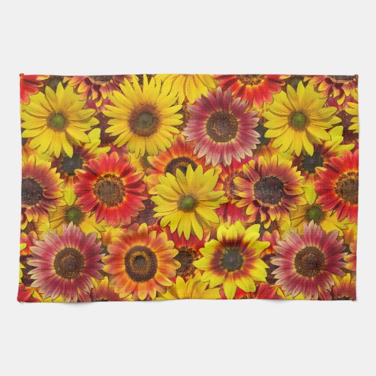 Sonnenblumen Nahtloses Muster Geschirrtuch (Horizontal)