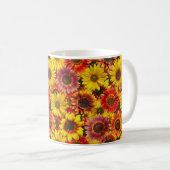 Sonnenblumen Nahtloses Muster Kaffeetasse (VorderseiteRechts)
