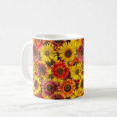 Sonnenblumen Nahtloses Muster Kaffeetasse (Vorderseite Links)
