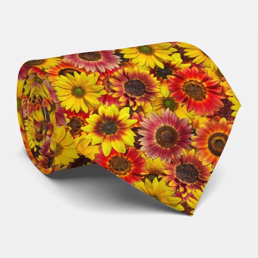 Sonnenblumen Nahtloses Muster Krawatte (Gerollt)