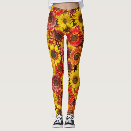 Sonnenblumen Nahtloses Muster Leggings (Vorderseite)