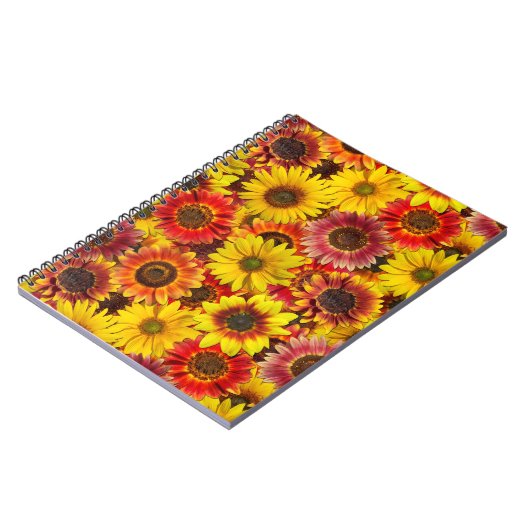 Sonnenblumen Nahtloses Muster Notizblock (Linke Seite)