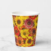 Sonnenblumen Nahtloses Muster Pappbecher (Vorderseite)