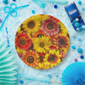 Sonnenblumen Nahtloses Muster Pappteller (Party)