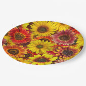 Sonnenblumen Nahtloses Muster Pappteller (Schrägansicht)
