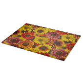 Sonnenblumen Nahtloses Muster Schneidebrett (Ecke)