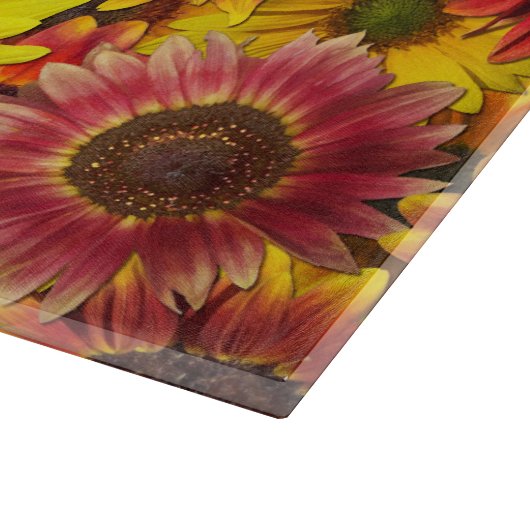 Sonnenblumen Nahtloses Muster Schneidebrett (Ecke)