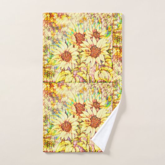 Sonnenblumen Name Vorlage Badhandtuch Set (Handtuch)