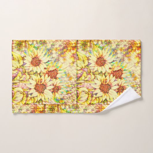 Sonnenblumen Name Vorlage Badhandtuch Set (Handtuch)