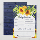 Sonnenblumen-Navy-Baby-Vorhersagen und Ratschläge- Einladung (Vorne/Hinten)