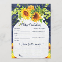 Sonnenblumen-Navy-Baby-Vorhersagen und Ratschläge- Einladung