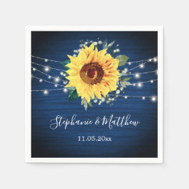 Sonnenblumen Navy Babys Atembeleuchtung Hochzeit Serviette