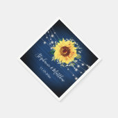 Sonnenblumen Navy Babys Atembeleuchtung Hochzeit Serviette (Ecke)