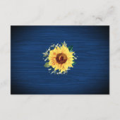 Sonnenblumen Navy Babys atmen Licht Hochzeiten Det Begleitkarte (Rückseite)