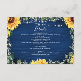 Sonnenblumen Navy Babys atmen Licht Hochzeiten Det Begleitkarte