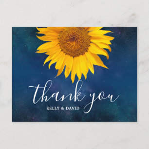 Sonnenblumen Navy Blauer Sommer Hochzeit Vielen Da Postkarte