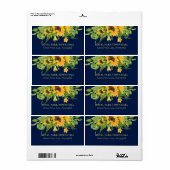 Sonnenblumen Navy Blue Country Blumenhochzeit Einl (Vorne)