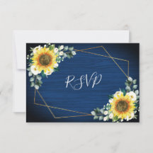 Sonnenblumen Navy Blue Floral Geometric Wedding