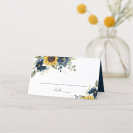 Sonnenblumen Navy Blue Floral Hochzeit Platzkarte