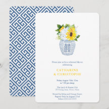 Sonnenblumen Navy Blue und Gelbe Probe Abendessen