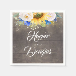 Sonnenblumen Navy Blue und White Hochzeit im Herbs Serviette