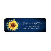 Sonnenblumen Navy Blue Wood-Adresse (Vorne)