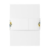 Sonnenblumen Navy Blume Rustikale Hochzeit Einladungsbanderole (Rückseitenbeispiel)