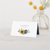 Sonnenblumen Navy Blumen Hochzeit Platzkarte (Rückseite)