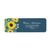 Sonnenblumen | Navy Return Address Label (Vorne)