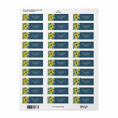 Sonnenblumen | Navy Return Address Label (Vorne)