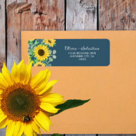 Sonnenblumen | Navy Return Address Label