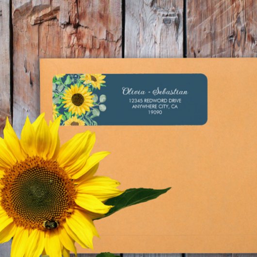 Sonnenblumen | Navy Return Address Label