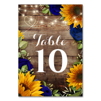 Sonnenblumen Navy Rose Rustikale Hochzeiten Tischn Tischnummer
