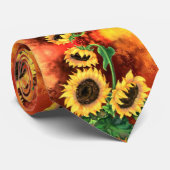 Sonnenblumen Neck Tie Krawatte (Gerollt)