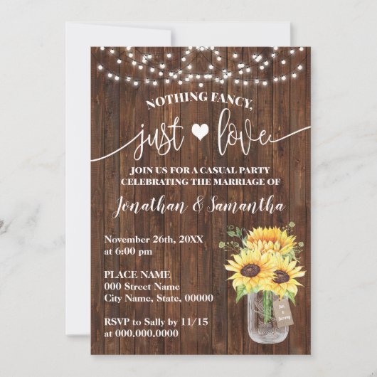 Sonnenblumen Nichts Extravagant nur Liebe Einladun Save The Date (Vorderseite)
