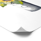 Sonnenblumen noch Leben Aquarellmalerei Poster (Ecke)