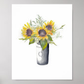 Sonnenblumen noch Leben Aquarellmalerei Poster (Vorne)