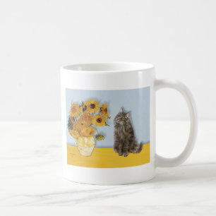 Sonnenblumen - Norwegische Waldkatze Kaffeetasse