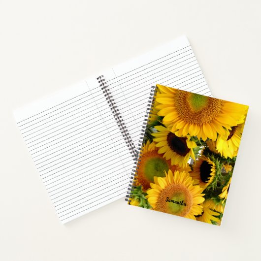 Sonnenblumen-Notebook mit benutzerdefiniertem Text Notizblock (Innenseite)