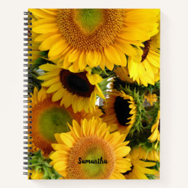 Sonnenblumen-Notebook mit benutzerdefiniertem Text Notizblock