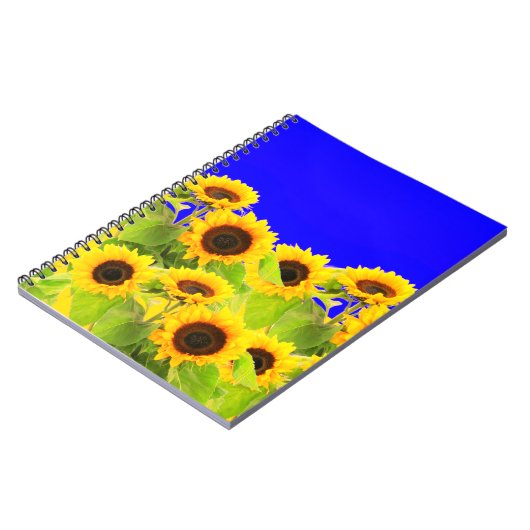 Sonnenblumen-Notebook - Ukraine Flaggenfarben Notizblock (Linke Seite)