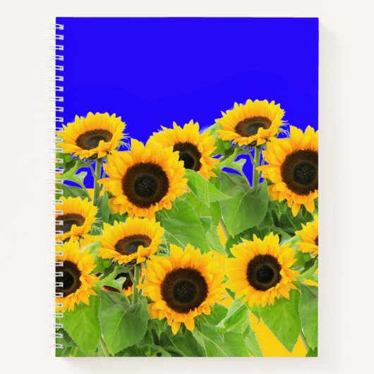 Sonnenblumen Notebook Ukrainische Flaggenfarben Notizblock (Vorderseite)