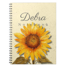Sonnenblumen-Notizbuch Name | Gelbes Blumenjournal