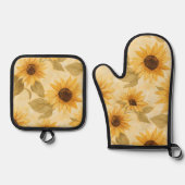 Sonnenblumen Ofen Mitt und Pot Holder Set (Vorderseite)